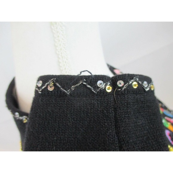 Berer2 M Fun Sweater Beads Sequins Embroider Takako Sakon Zip Long Sleeve Women - Picture 10 of 11